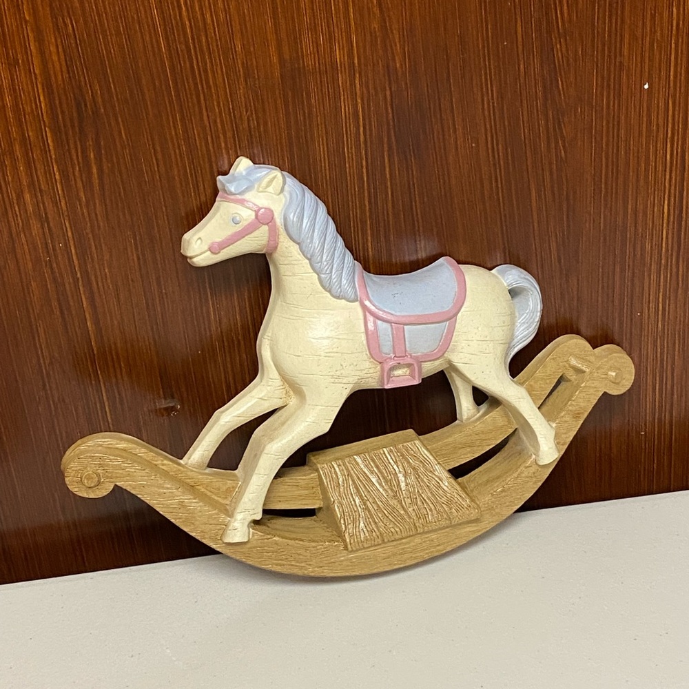 Vintage Homco Rocking Horse plaque wall plaque